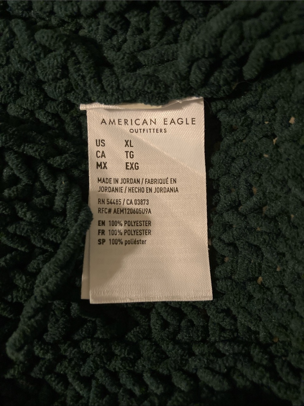 American Eagle Velvety Dark Green Oversized Sweater XL - Picture 4 of 6